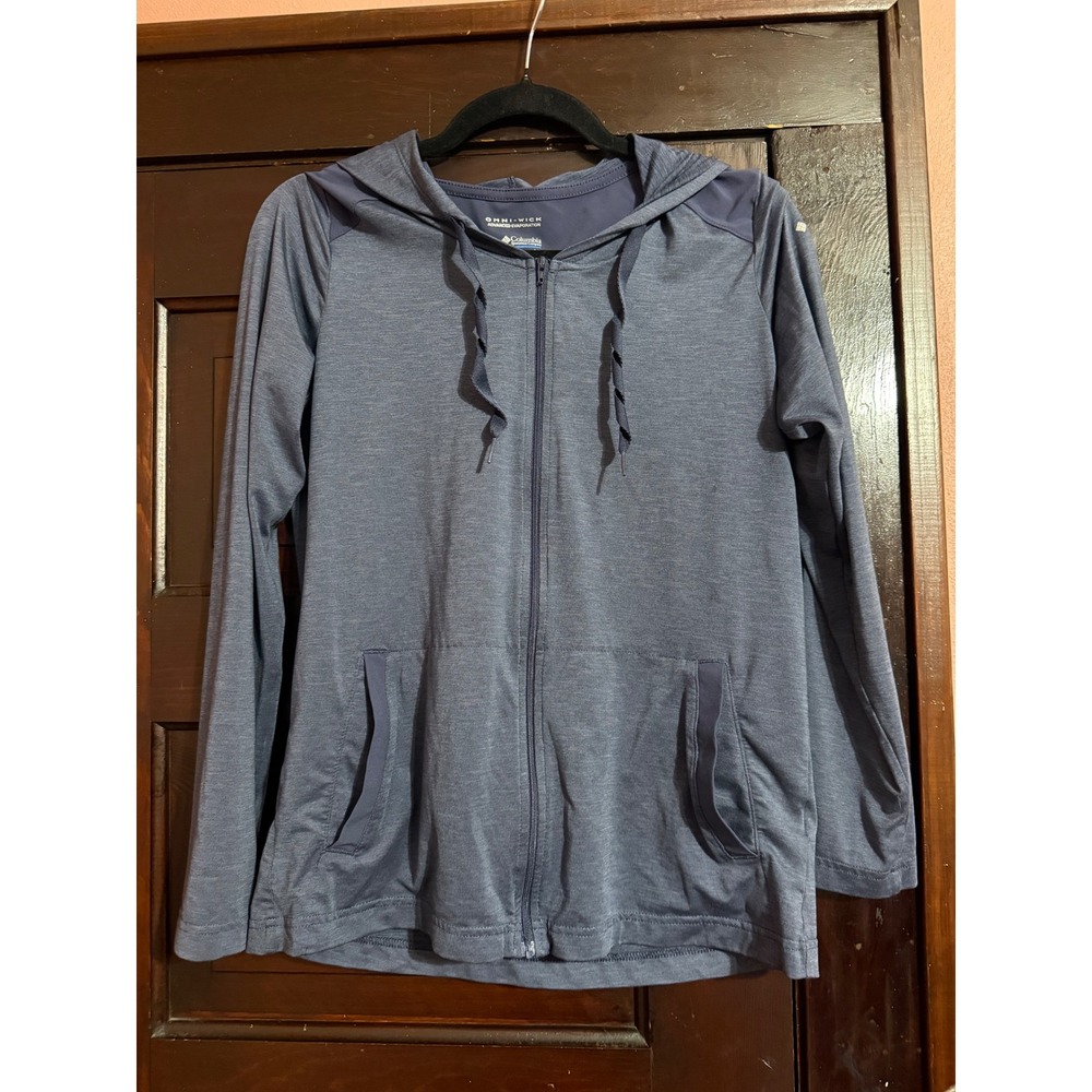 Columbia Omni-Wick Blue‎ Full Zip Hoodie Women Activewear Lightweight Jacket
